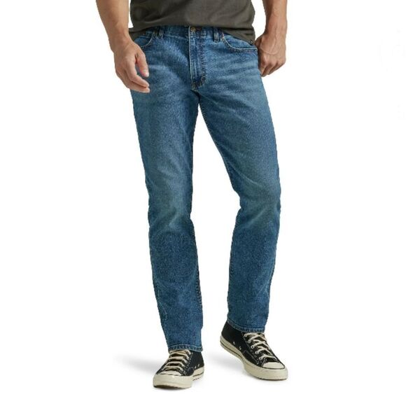Men's Straight Tapered Active Stretch Blue Denim Jeans Pants Size 40X30 - Picture 4 of 8